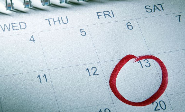 Friday the 13th Calendar dates